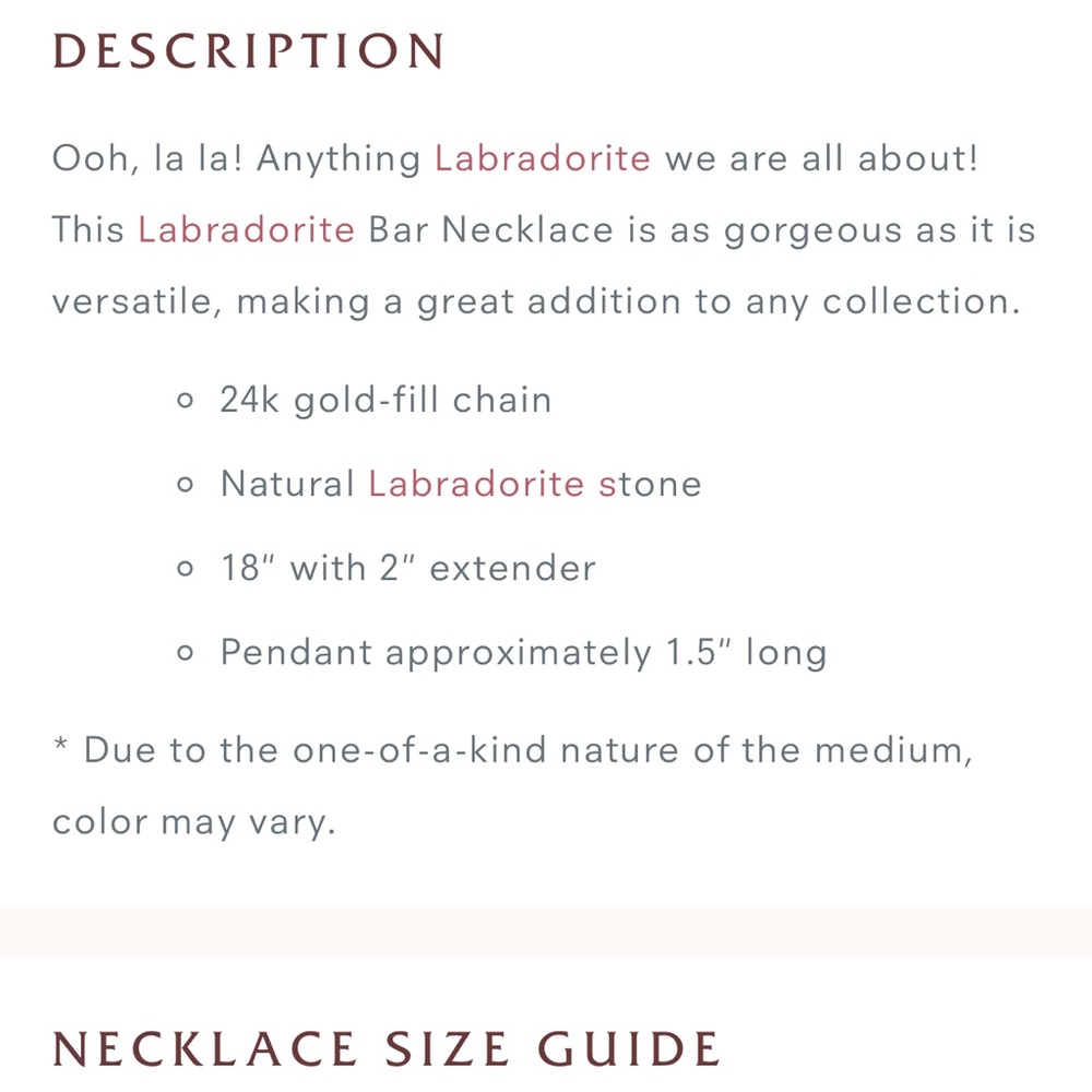 📌Aria Lattner Labradorite and Gold Bar Necklace📌 - Picture 7 of 7